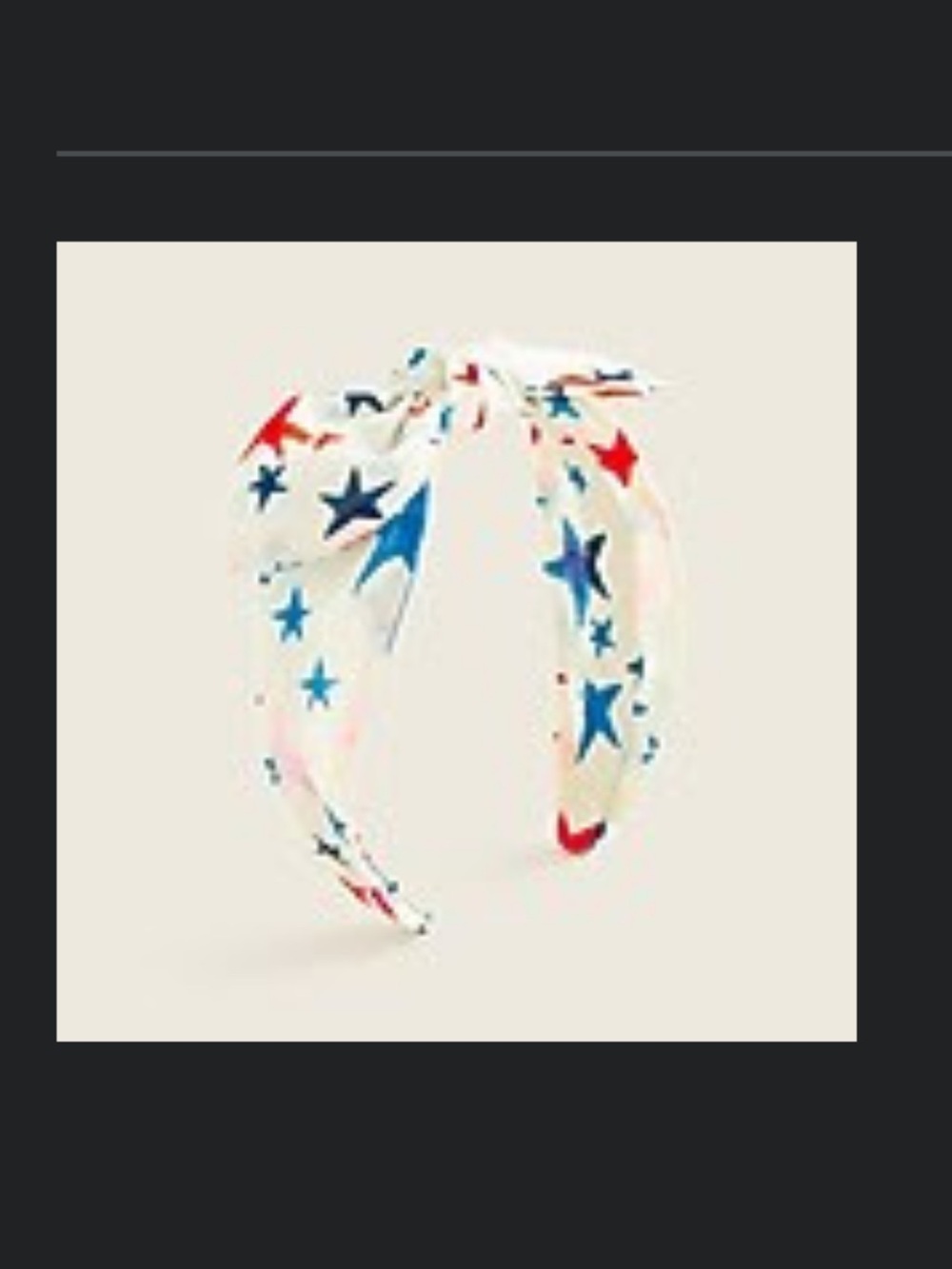 Crewcuts bow tie headband in star print patriotic